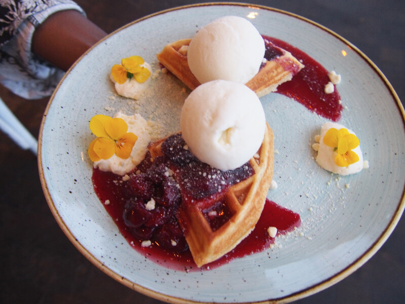 Breakfast at Duck and Waffle, Bishopsgate, London