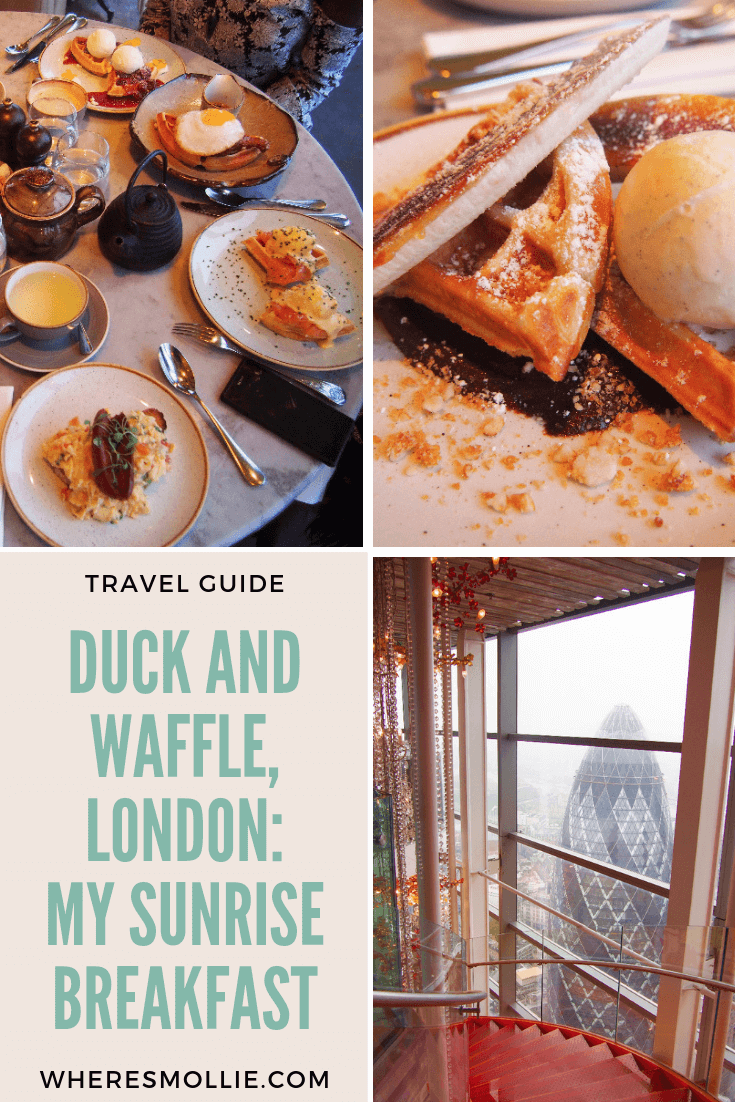 Breakfast at Duck and Waffle, Bishopsgate, London