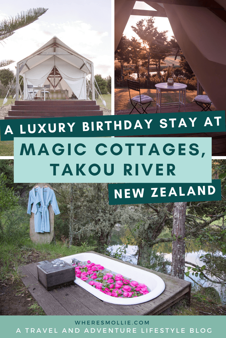 My birthday at Magic Cottages, Takou River, New Zealand