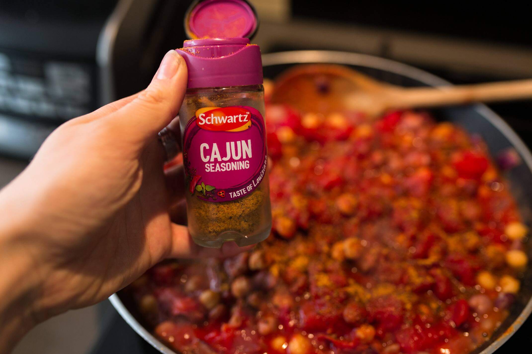 A quick cajun chickpea and tomato dish recipe