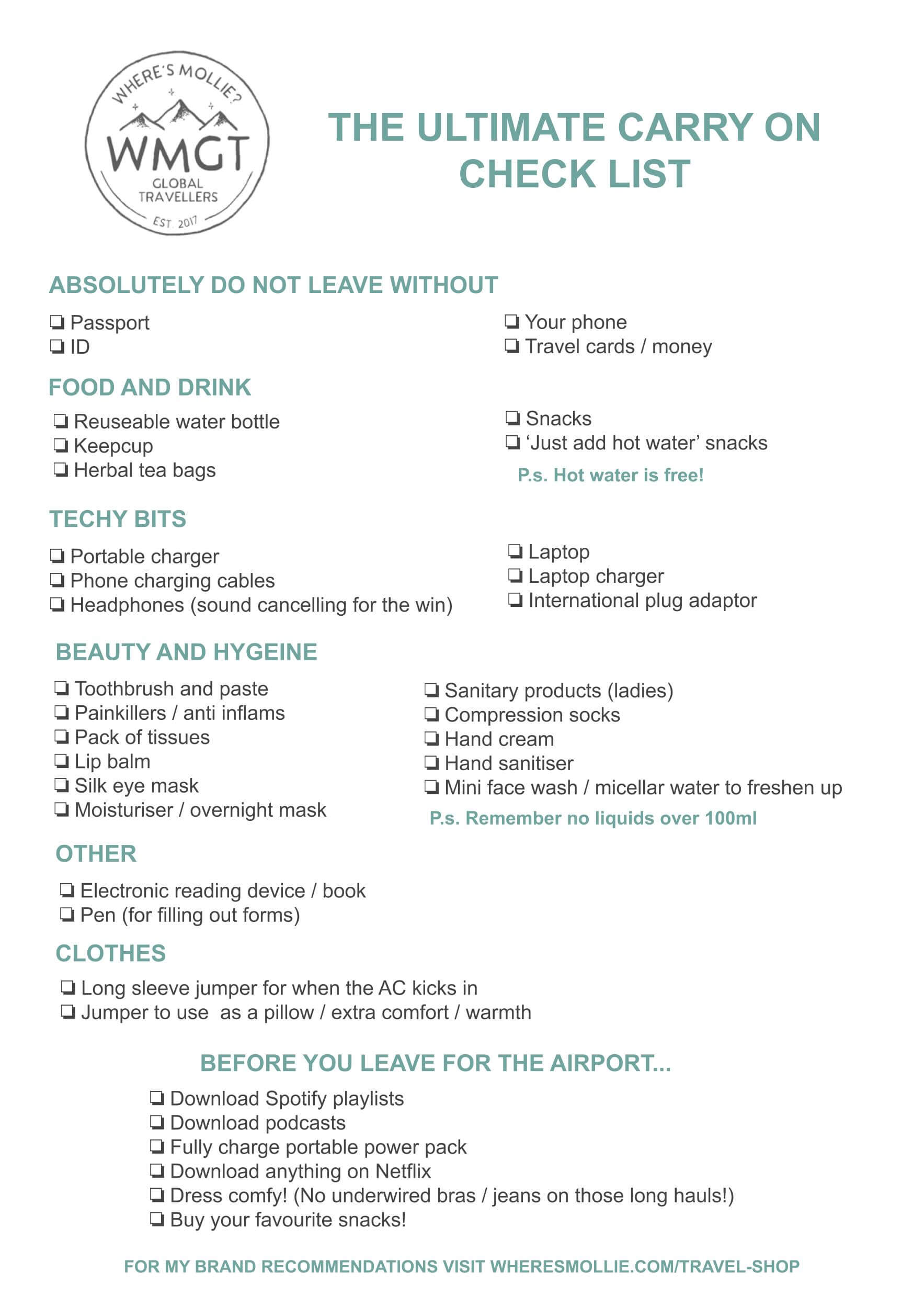 The ultimate carry on packing guide and checklist