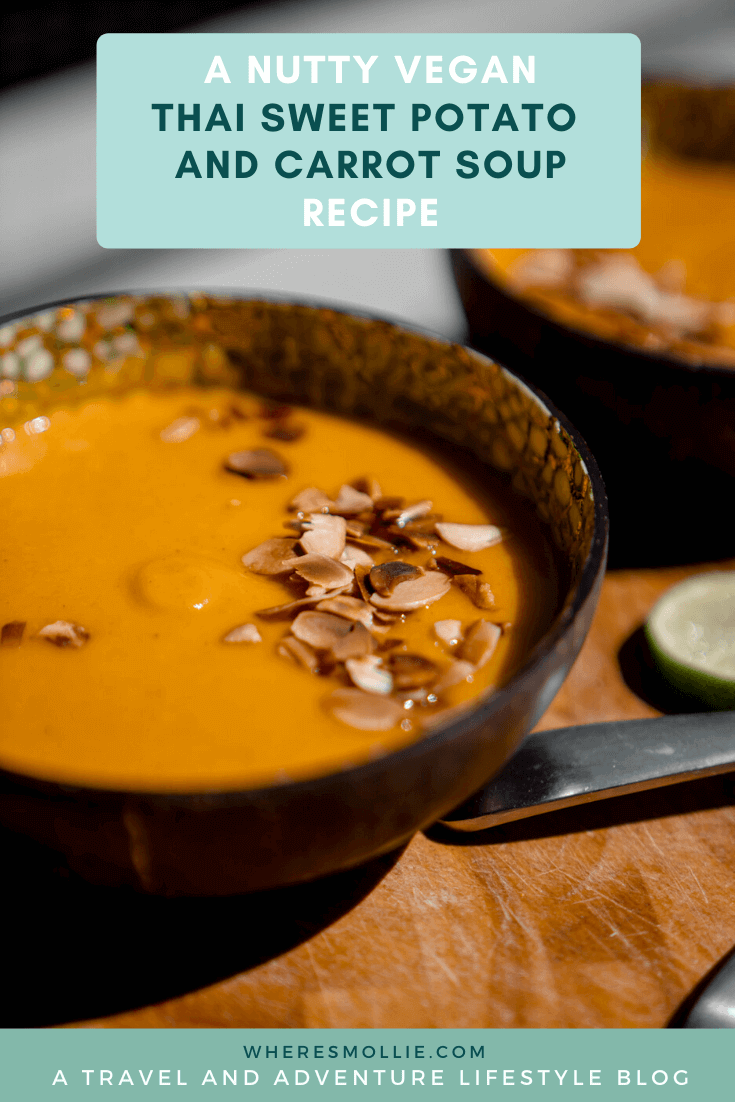 A nutty vegan Thai sweet potato and carrot soup recipe