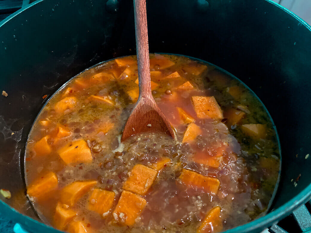 RECIPE: Sweet potato, lentil and turmeric stew
