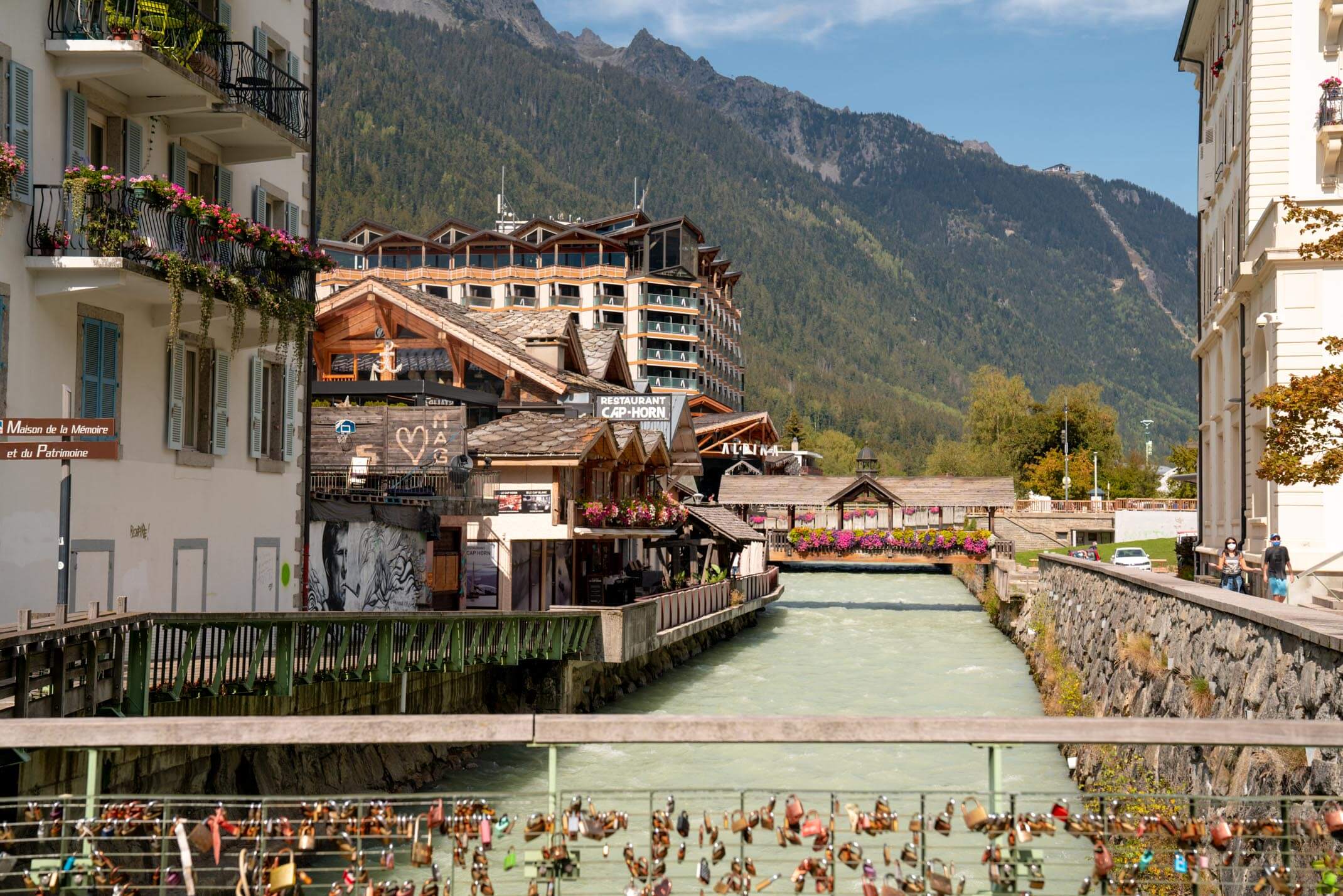 Chamonix and the Mont Blanc in summer