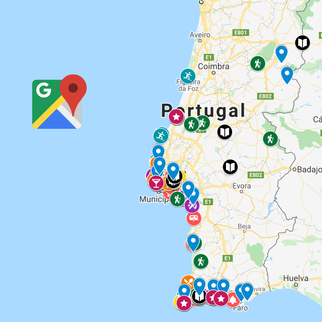 All the best spots in Portugal, on a Google Map! 2022 Travel Guide