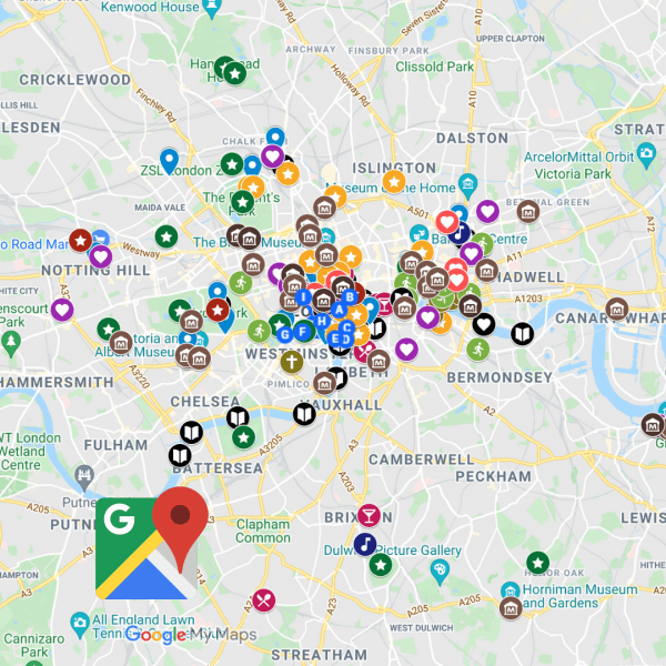 London Google Map legend