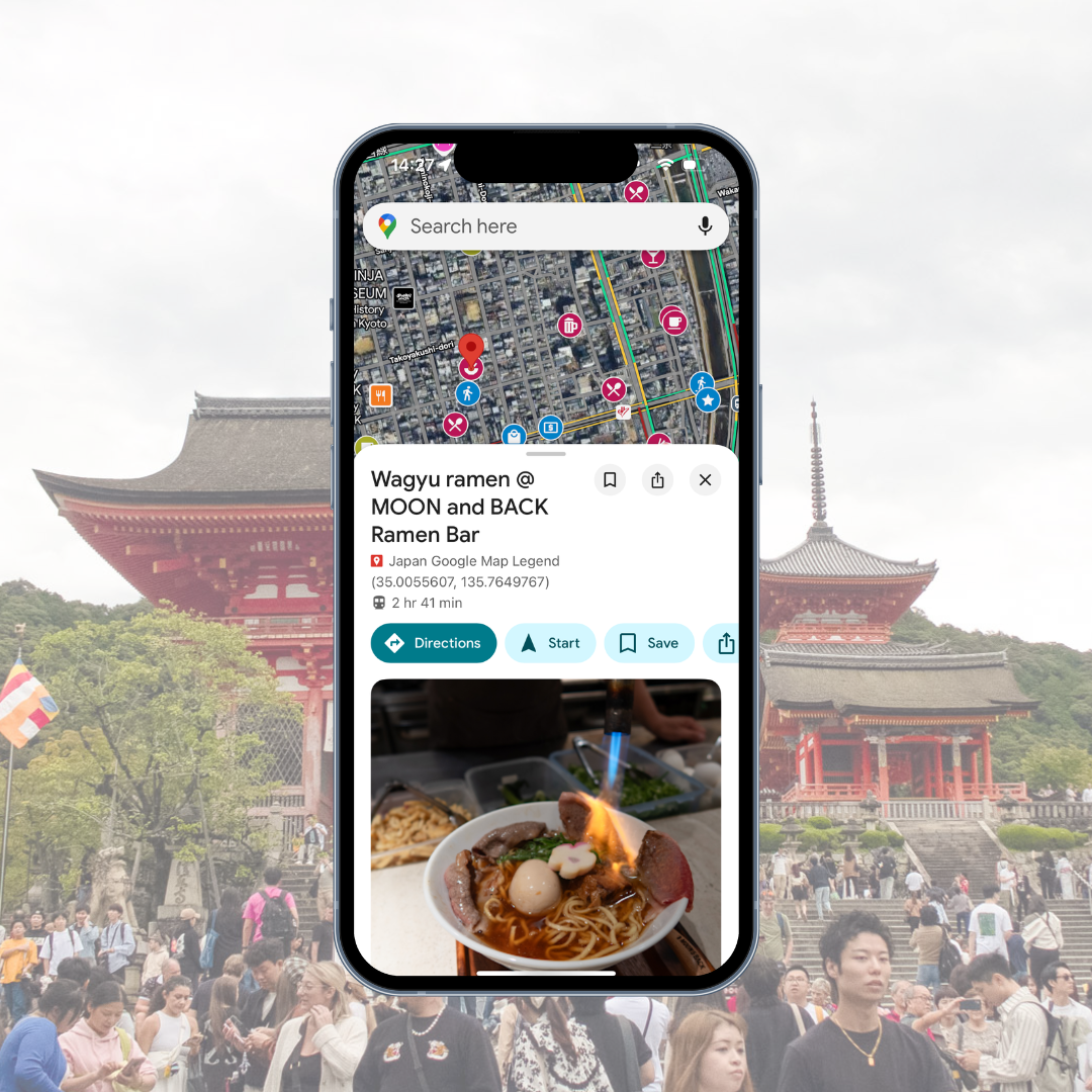 Japan google map legend